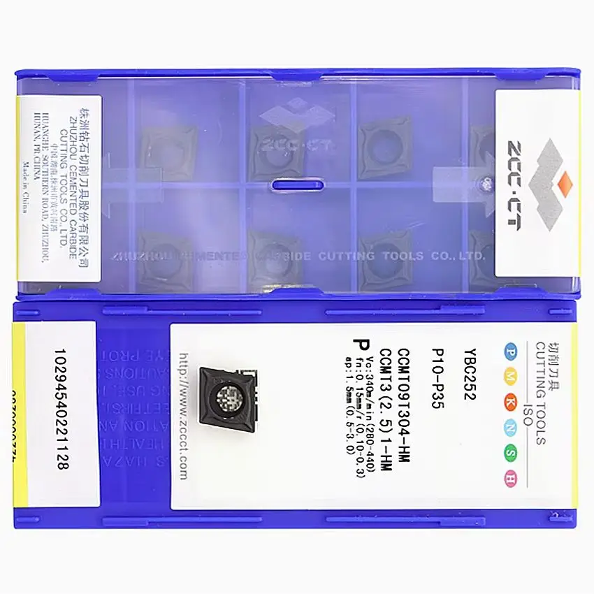 

ZCC.CT CCMT060204-HM YBC252/CCMT060208-HM YBC252/CCMT09T304-HM YBC252/CCMT09T308-HM YBC252 CNC carbide inserts 10pcs/box