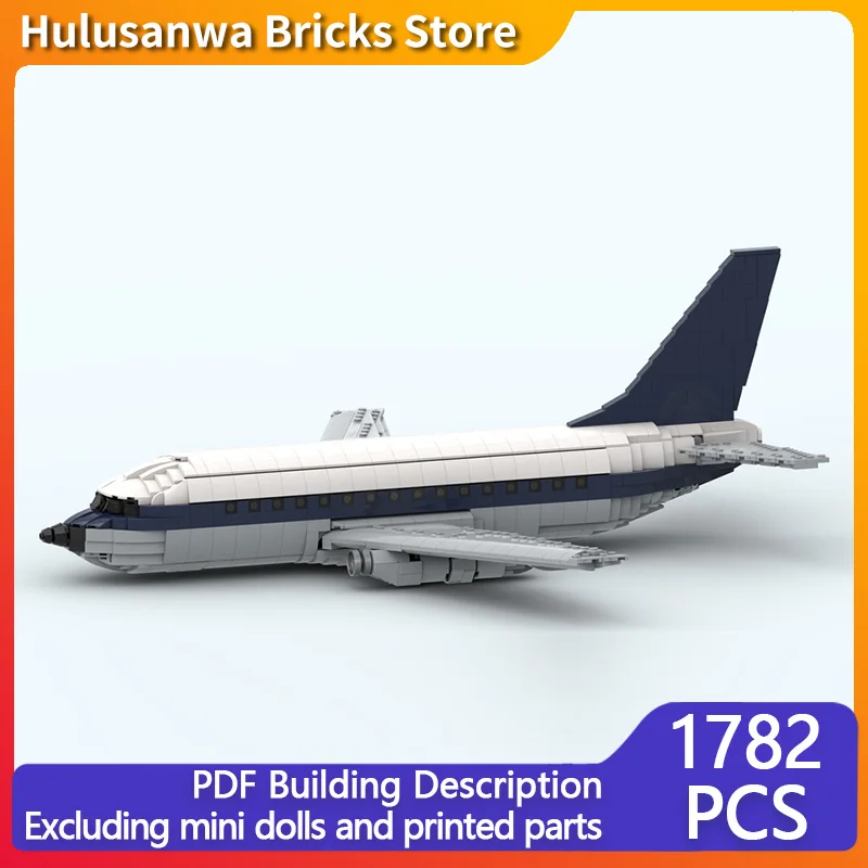 

737-200 Гражданский самолет MOC, строительные кирпичи, военное оборудование, модульные технологии, подарки, праздник, сборка, детские игрушки, костюм