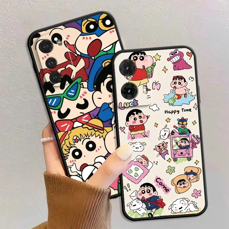 

Art Cute C-Crayon Shin-chans For Motorola G85 Edge 50 G24 G35 G14 G04 40 G72 G34 G31 G Stylus G54 G13 G32 5G Black Phone Case