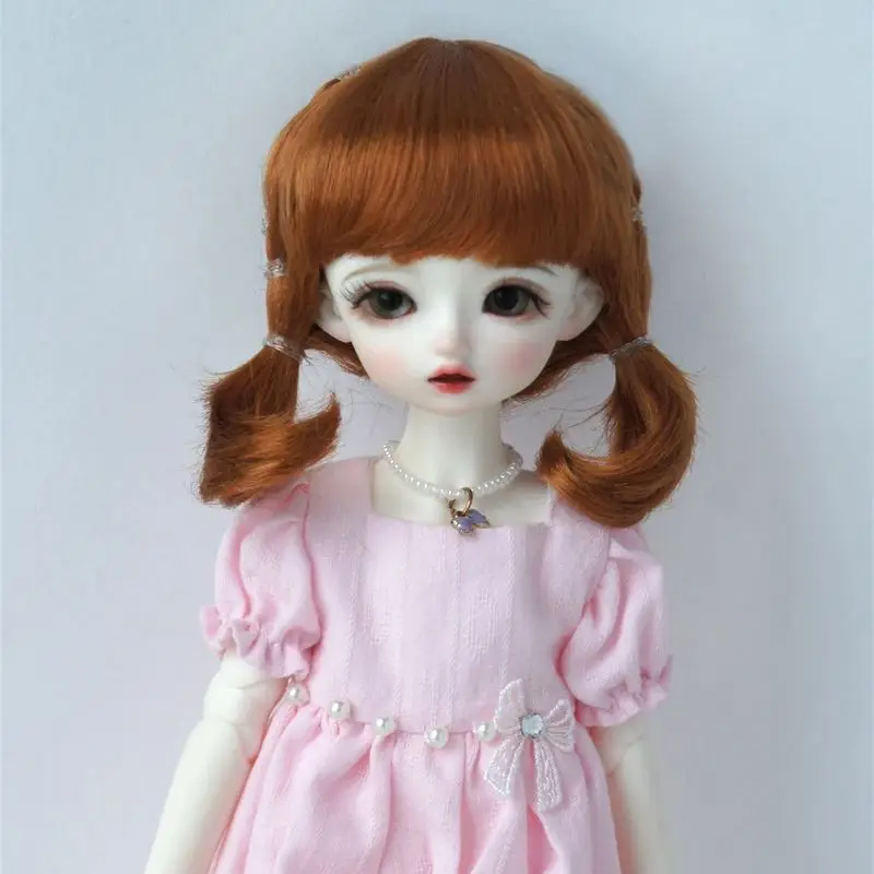 JD589 OB11 1/8 1/6 1/4 gemelos top trenzas pelucas de muñeca de pony 5-6 pulgadas 6-7 pulgadas 7-8 pulgadas pelo sintético mohair moda BJD