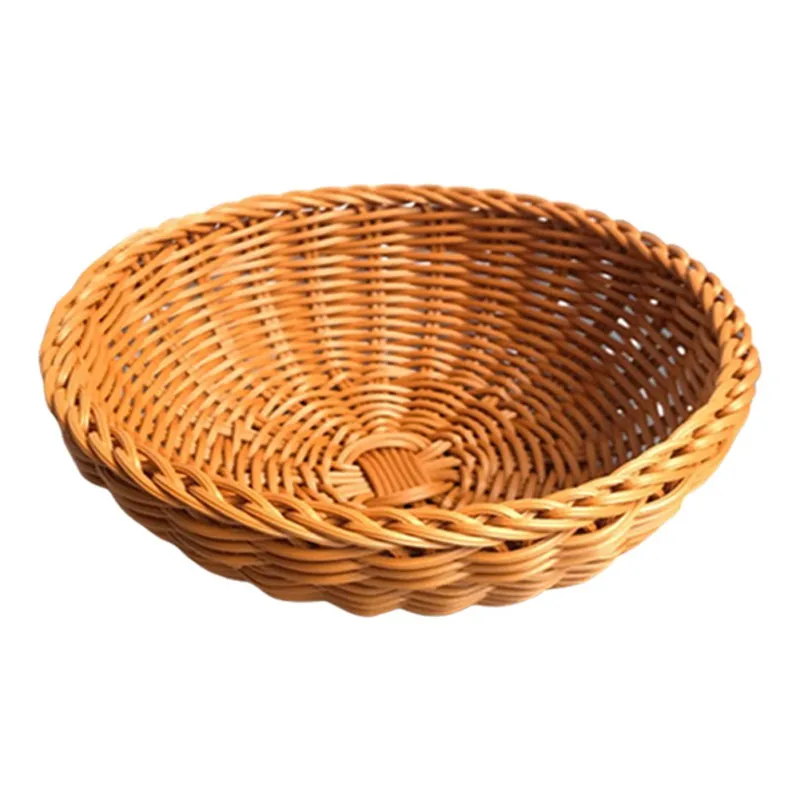 Fruit Baskets for Bowl Food Storage In Kitchen Room Small Vintage Decorative Rattan Wicker Basket Serving Snack Bread Holder