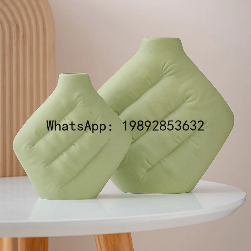 

Ceramic Vase Fluffy Wrinkled Texture Creative Flowerpot Flower Vase Decorative Ornaments Home Decoration Accessories