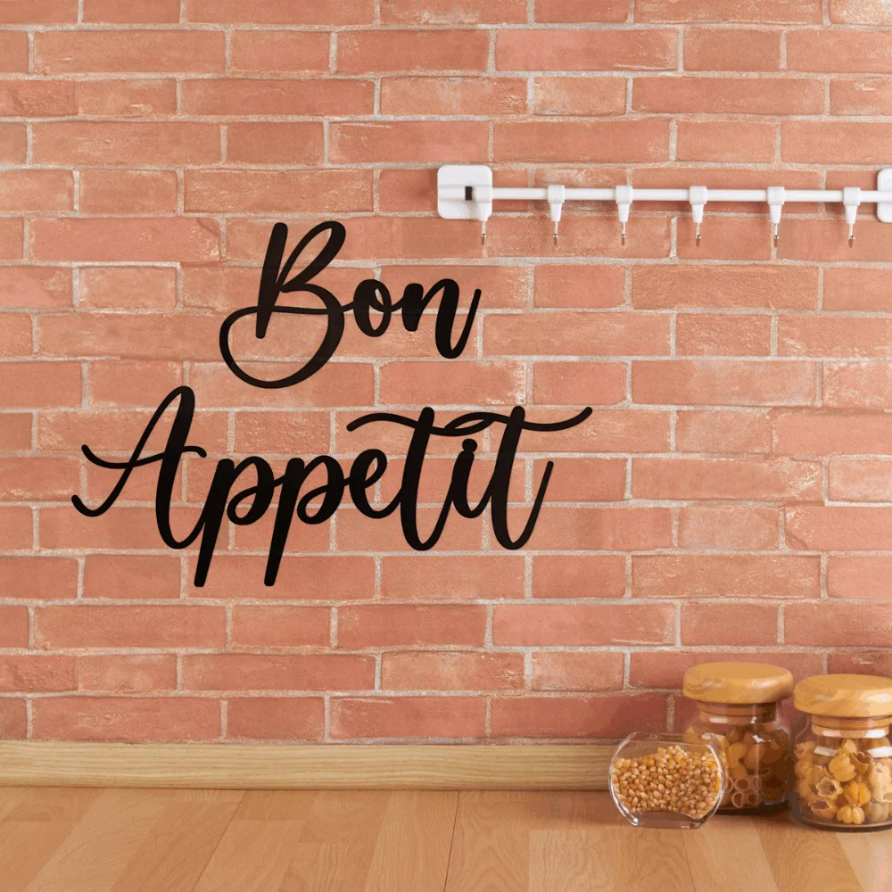 Metal Wall Decor Farmhouse Modern Cute Large Bon Appetit Metal Wall Art for Hanging Kitchen Signs Wall Decor,Wall decoration