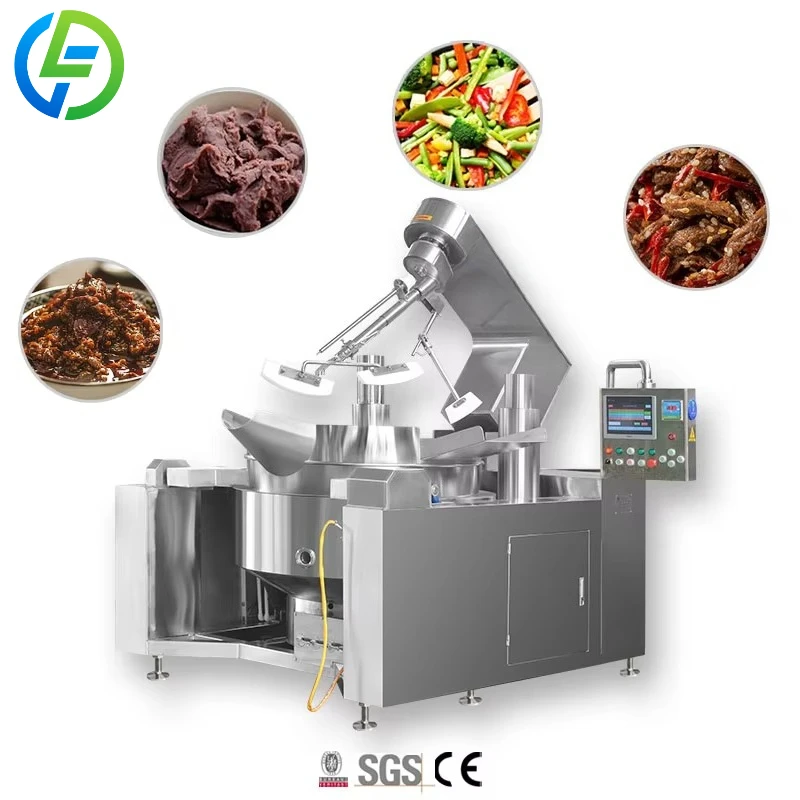 Customize Electric Oil Gas Steam Double Jacket Kettle Paste Sauce Meat Caramel Cooking Mixer Machine Jacketed Kettle with Mixer