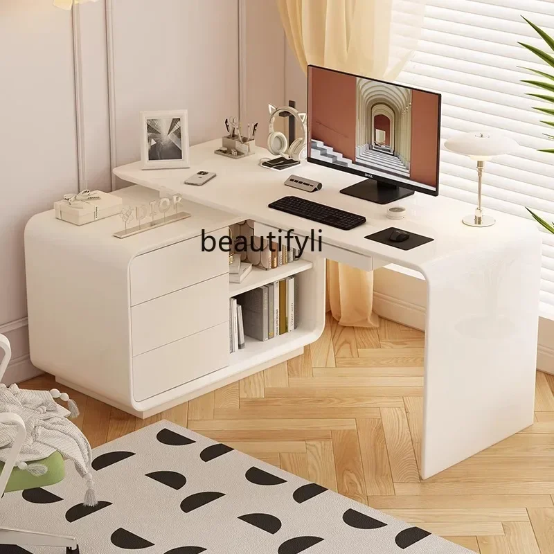 

X FH computer desktop table home office bookcase integrated light luxury modern corner desk