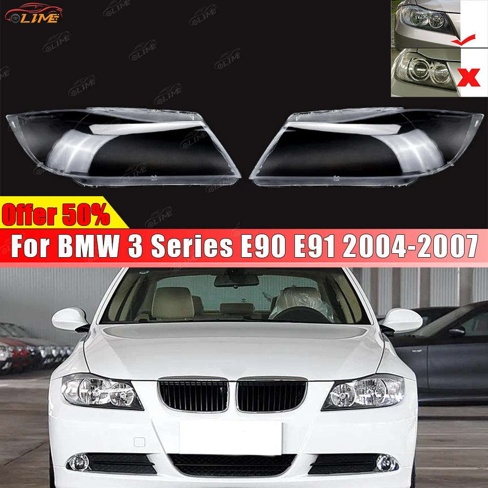 

Car Headlight Lens Cover For BMW 3 E90 E91 Sedan 2005-2012 Shell Lampshade Transparent Xenon Headlamp Lens Shell