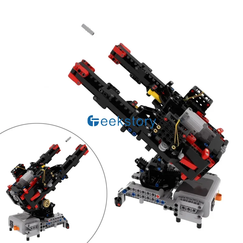 

MOC Anti-aircraft Gun Robot Model Technology Building Block Assembly With Motor Drive Fire Bullets Educational Toy Bricks Gift