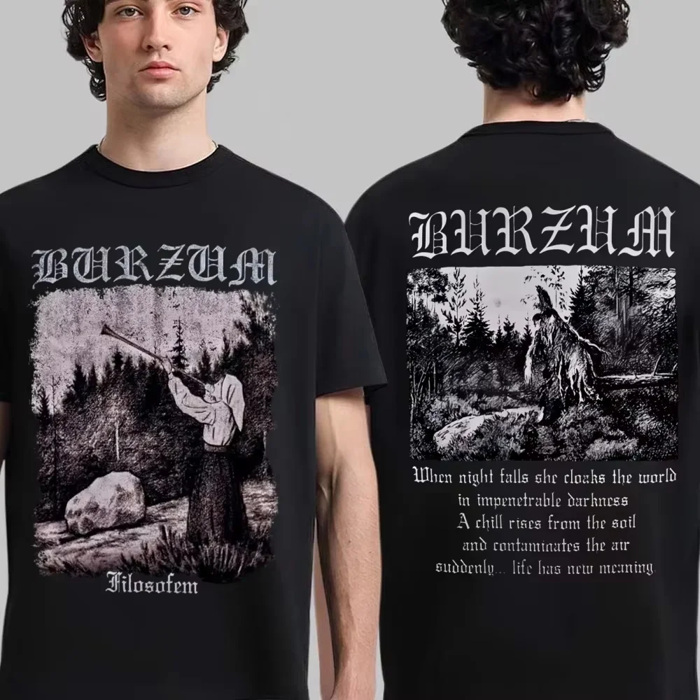 2026 Summer Hot Norwegian Black Metal Legend Band Burzum Theme Retro Casual Trend Men's Short-sleeved T-shirt Y2k