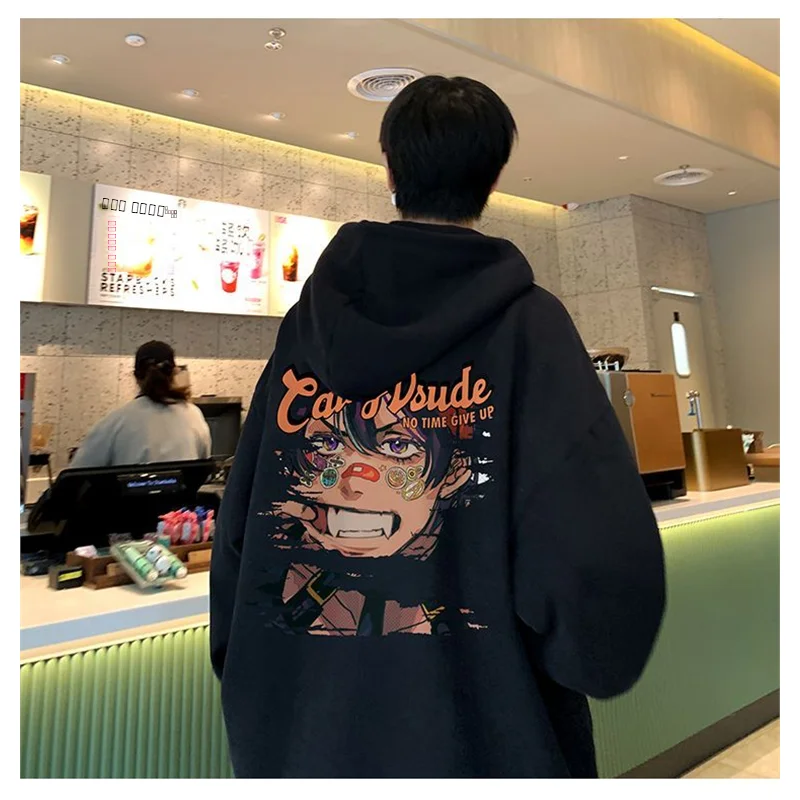 Loose Fit American Retro Hip Hop Hoodie Men's Trendy Brand Heavyweight Autumn Winter Large Size Couple's Jacket