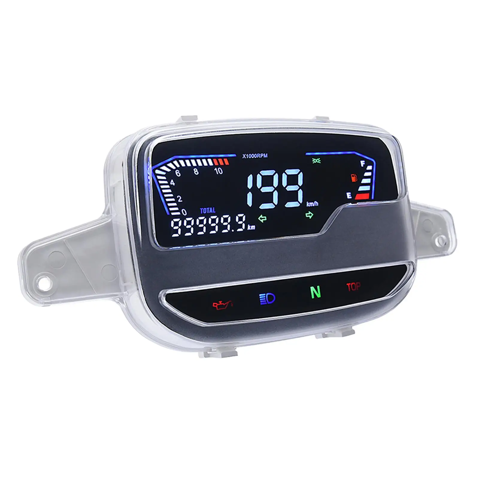 Motorcycle Speedometer Tachometer RPM Alarm Function Easy to Install Accessories Odometer