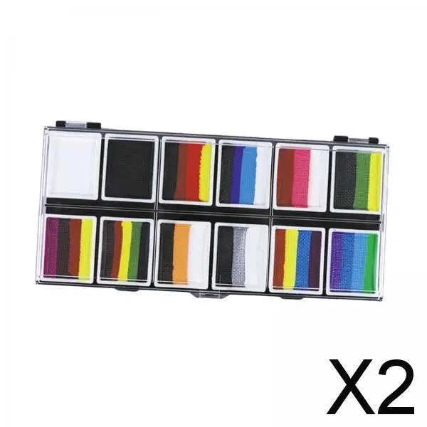 子供用フェイスペイントキット 水で活性化する塗料 ハロウィンコスチュームステージイベント用の安全なメイクアップパレット