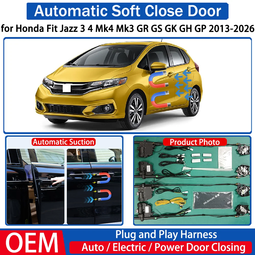 

for Honda Fit Jazz 3 4 Mk4 Mk3 GR GS GK GH GP 2013-2026 Car Automatic Soft Close Door Electric Suction Auto Power Closing System