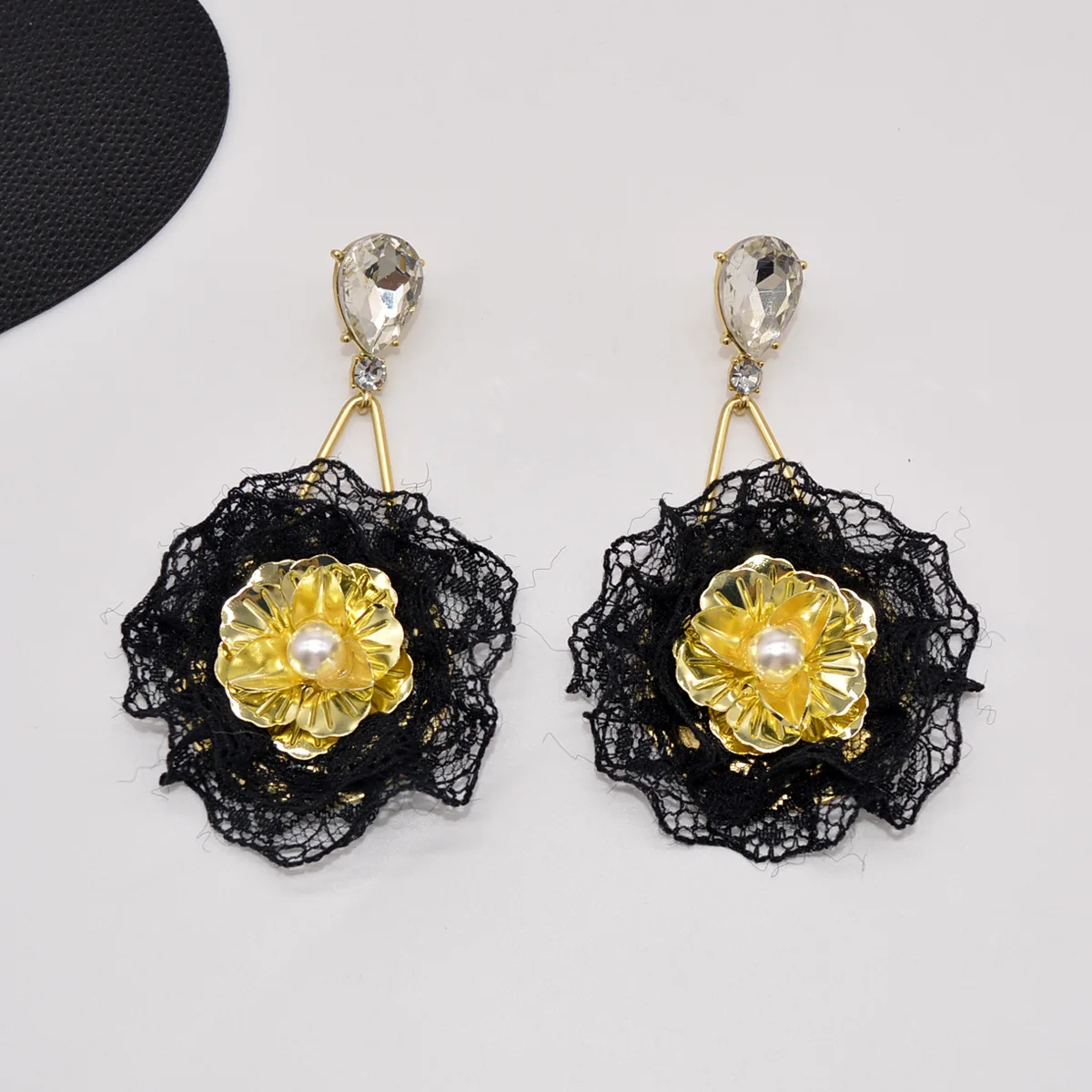 

Romantic black lace earrings for woman Pendientes mujer серьги женские boucle d’oreille femmes