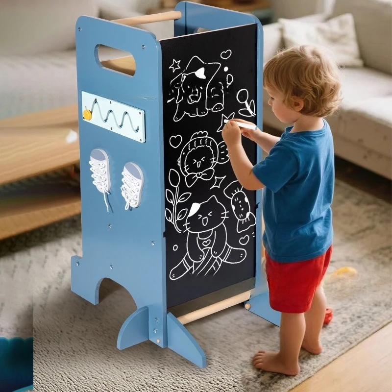 

Children's Learning Tower Baby Toys Climbing Frame Indoor Children's Learning Drawing Board Children's Foot Stool