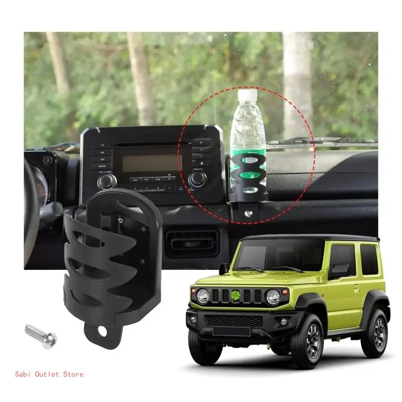 Screw On Car Cup Holder Mug Bottle Black ABS Phone Holder Stand