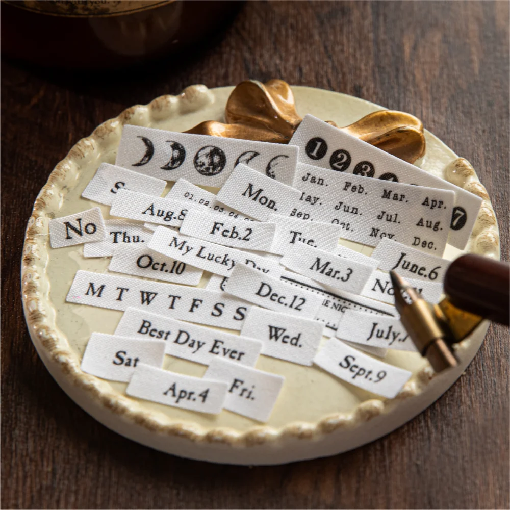 Card Lover 1 Pcs [Bu Shang Zi Language Series] English Handbooks On Canvas Stickers Cloth Stickers Paper Material Scrapbook Kit