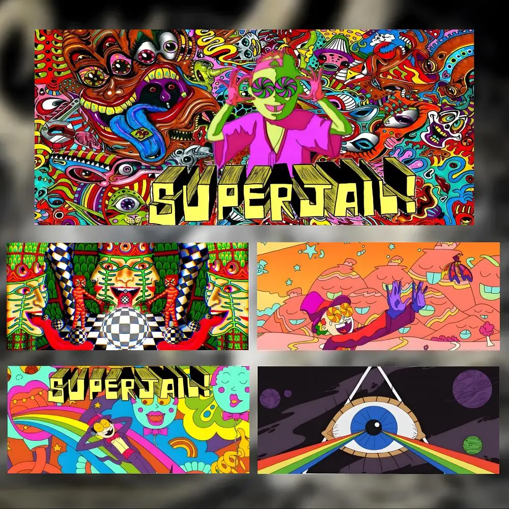 

Забавный мультяшный коврик для мыши S-Superjail, большой толстый настольный коврик с прошитыми краями, игровой коврик для мыши для ПК