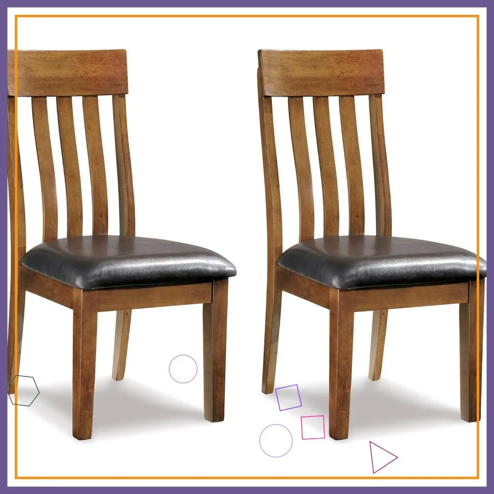 

Средне-коричневый обеденный стул из искусственной кожи, высота 19 дюймов, набор из 2 шт. — простая сборка