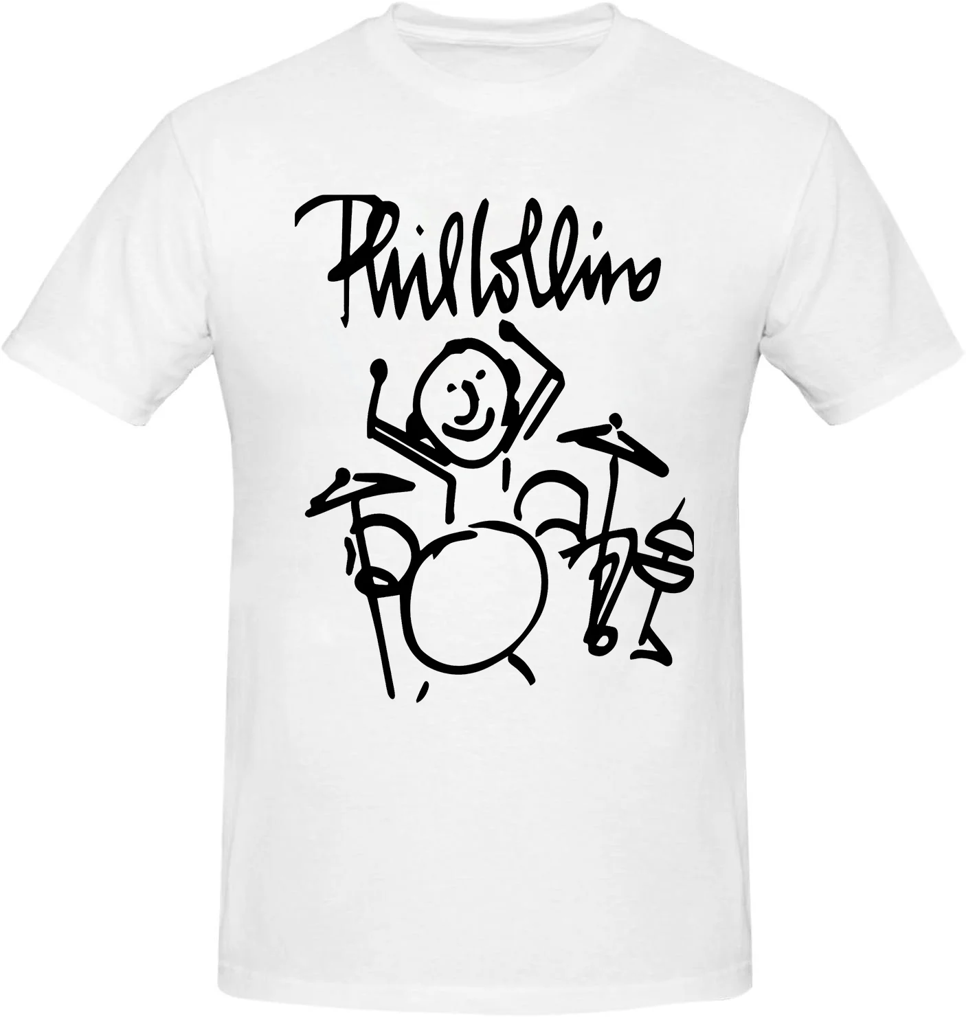 تي شيرت Phil Music and Collins للرجال كاجوال برسومات Crewneck تي شيرت للجنسين بأكمام قصيرة أسود