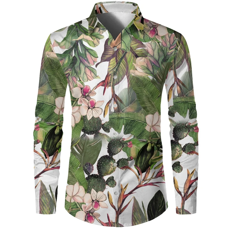 Men's shirt pattern shirt button print long sleeved clothing for daily outings V-neck fashion designer casual and breathable