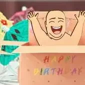 1Pcs Humorous 3D Terrifying Bald Character Design Whimsical Card Hilarious Happy Birthday Card DIY Accessories