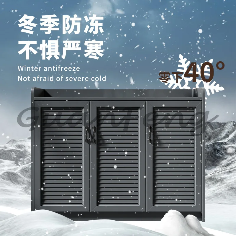 All‑Aluminum Alloy Outdoor Storage Locker, Waterproof Sunscreen Multi‑Purpose Sundry Cabinet for Courtyard Balcony Garden Use