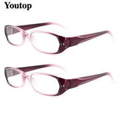 Confezione da 2 occhiali da lettura quadrati da donna lettore leggero Vintage rettangolare 1.0 1.25 1.5 1.75 2.0 2.25 2.5 3.0 3.5 rosa viola