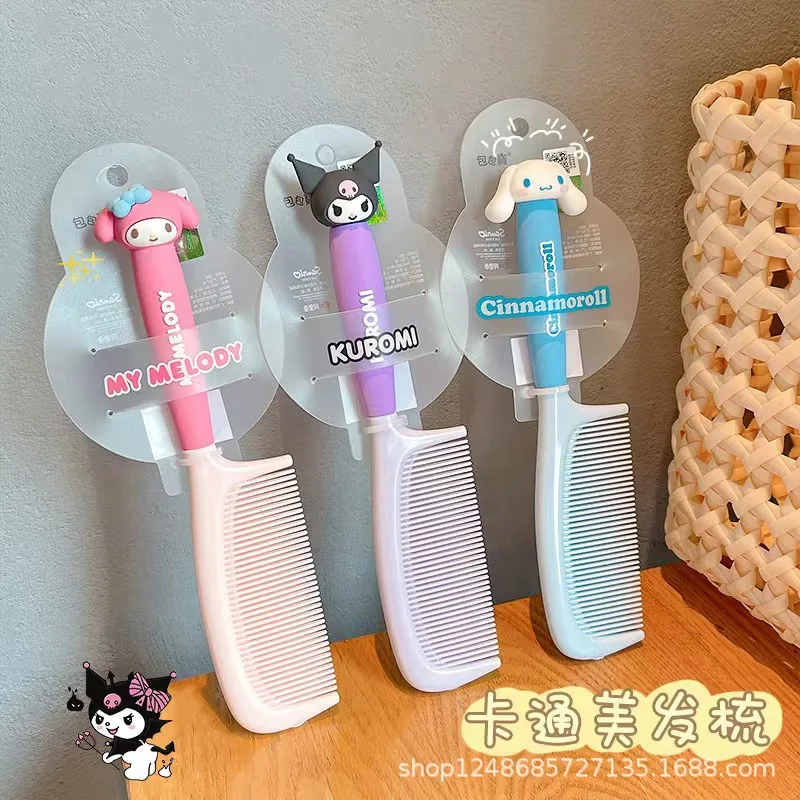 Sanrio Kuromi Cinnamoroll Melody Kamm Lange Haarbürste Kopfhaut Kämme Mädchen Niedlich Tragbare Student Kinder Kamm Frauen Exklusives Geschenk