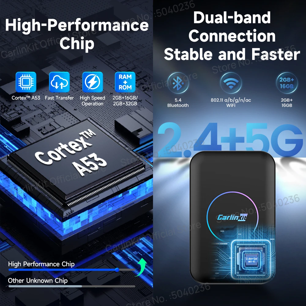 CarlinKit Android TV Box CarPlay Ai Box يدعم Netflix IPTV Google Play Store Wireless CarPlay & Android Auto Box Auto Connect