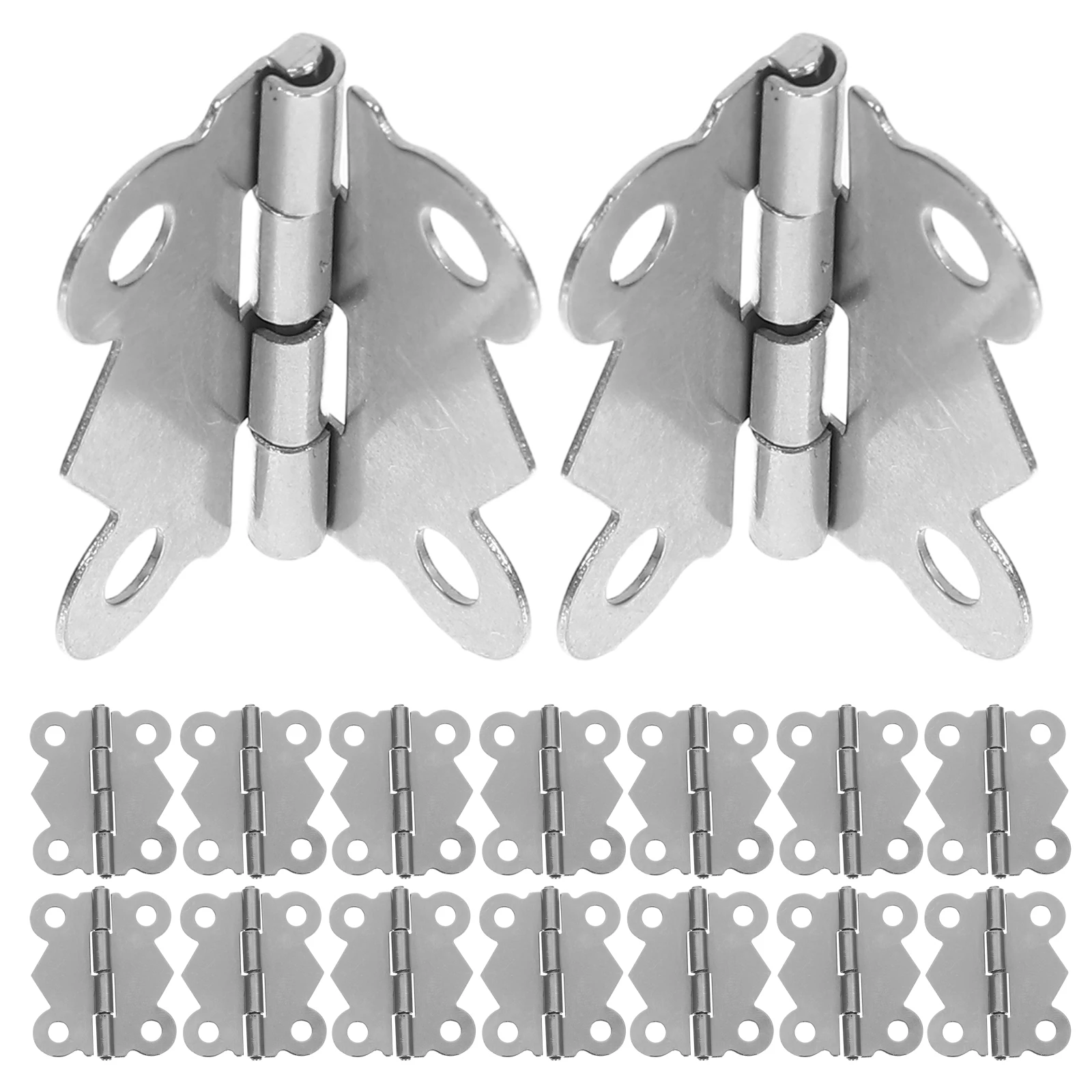 

24 Pcs Hinge Chest Case Hinges Small Door Retro Decorative Mini Cabinet Hardware Bookcases niture Vintage Butterfly