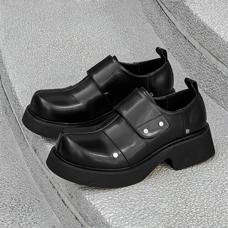 

Мужская обувь, лоферы, толстая подошва, увеличивающая рост, модная повседневная обувь в британском стиле