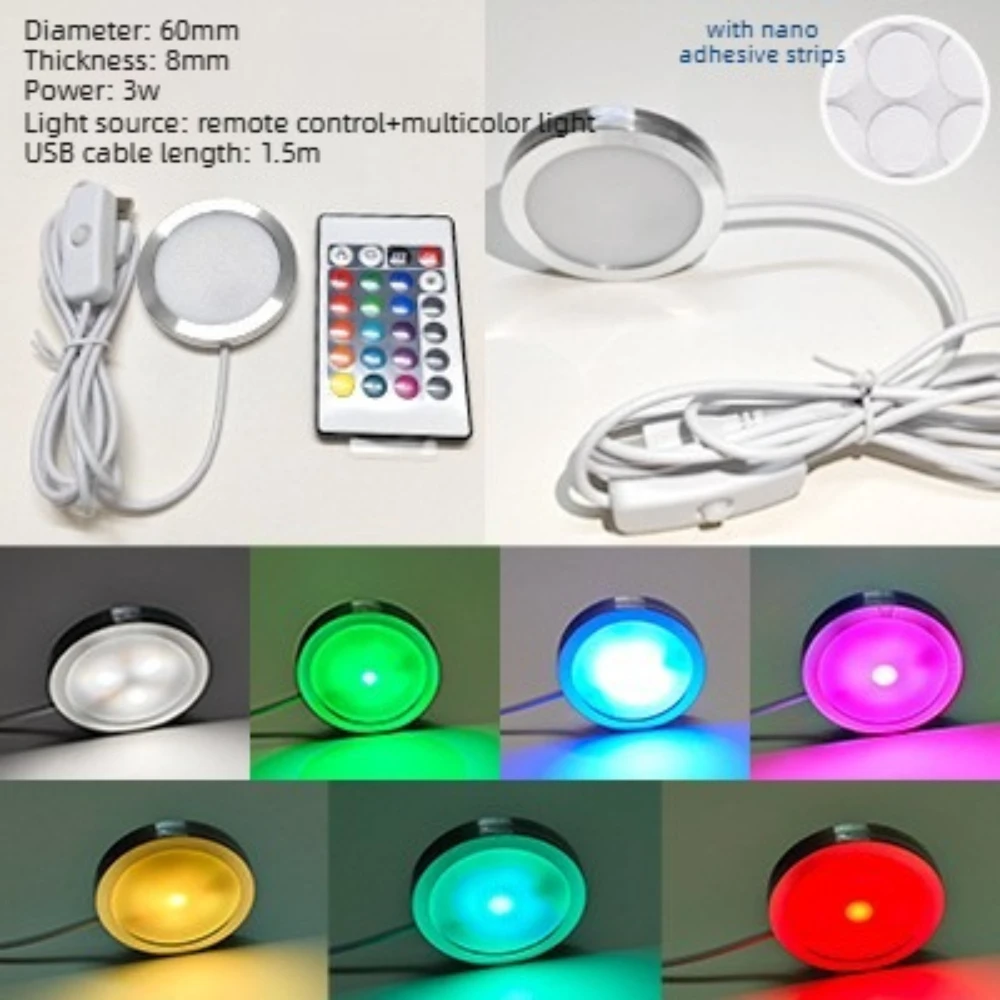 

Комплект светодиодной RGB-подсветки на 16 цветов для Bambu Lab, USB-светильник, круглый светодиодный светильник из алюминиевого сплава, светодиодные светильники для шкафов, аксессуары для 3D-печати