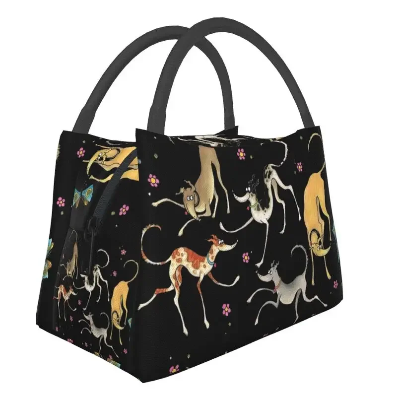 

Garden Party Cute Greyhounds Lurcher Lunch Boxes for Women Whippet Dog Thermal Food Insulated Lunch Bag Office Pinic Container