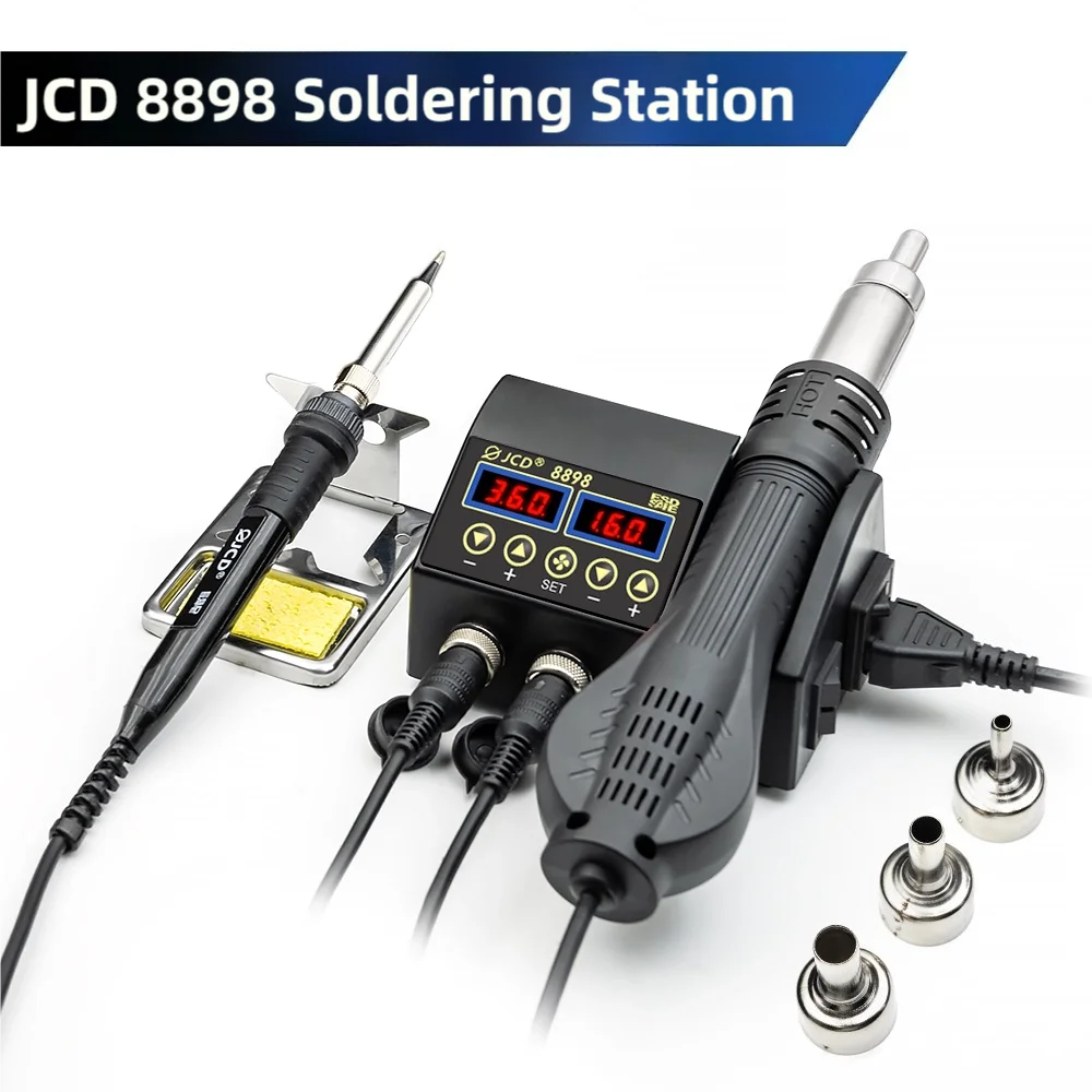 

8898 Soldering Station Portable Digital Hot Air Gun BGA Rework Solder Station Hot Air Blower Heat Gun Desoldering VS 8586D 8586