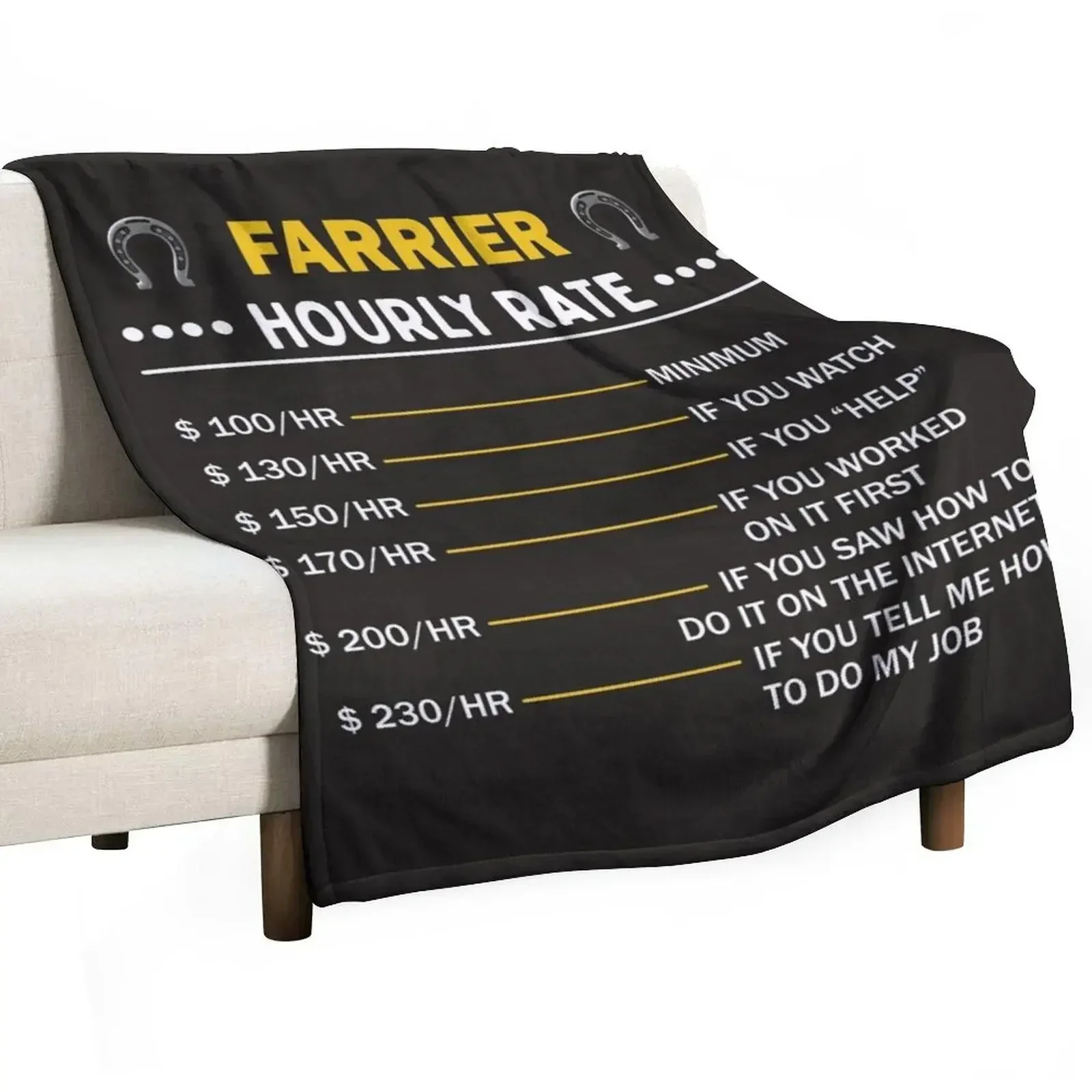 Farrier Horseshoe Hoof Art For Trimming Equine Shoeing Throw Blanket Vintage Weighted Summer Beddings For Baby Blankets