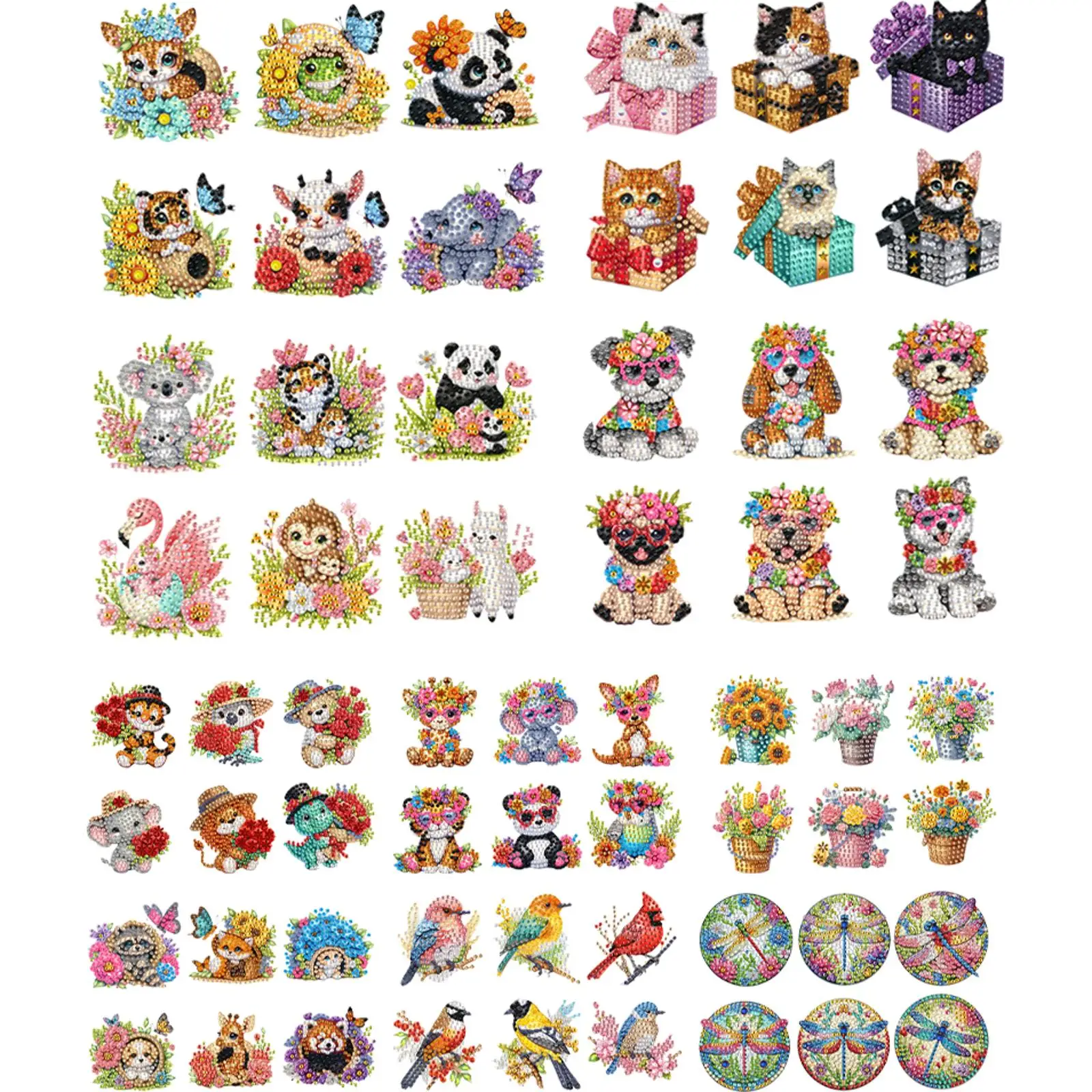 

6Pcs Acrylic Flower Buckets Fridge Stickers Diamond Art Fridge Magnet Diamond Painting Refrigerator Magnet for Adults Beginners