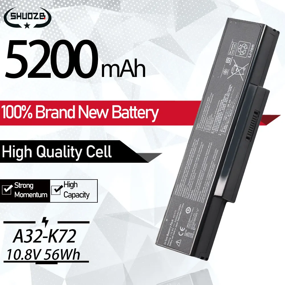 

A32-K72 A32-N71 Laptop Battery For ASUS K72 K72Y A72D K73 K73B K73BY K73E K73J K73JK K73S K73SD K73SJ K73T X72 X77J N71J N73F
