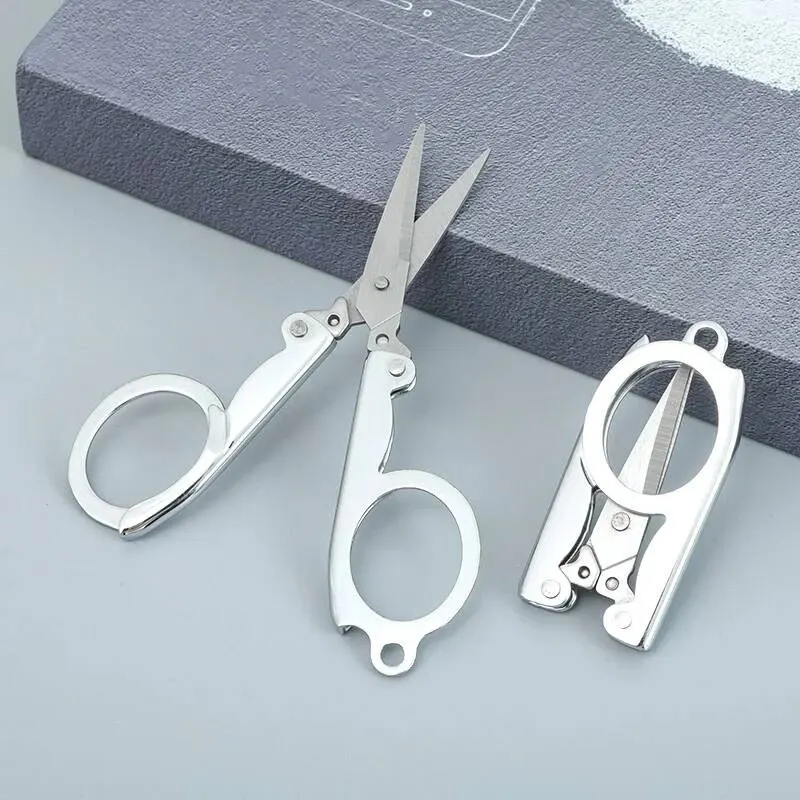 Stainless Steel Folding Nail Scissors Portable Travelling Scissors Fish Line Scissors Nose Hair Scissors Tailoring Scissors