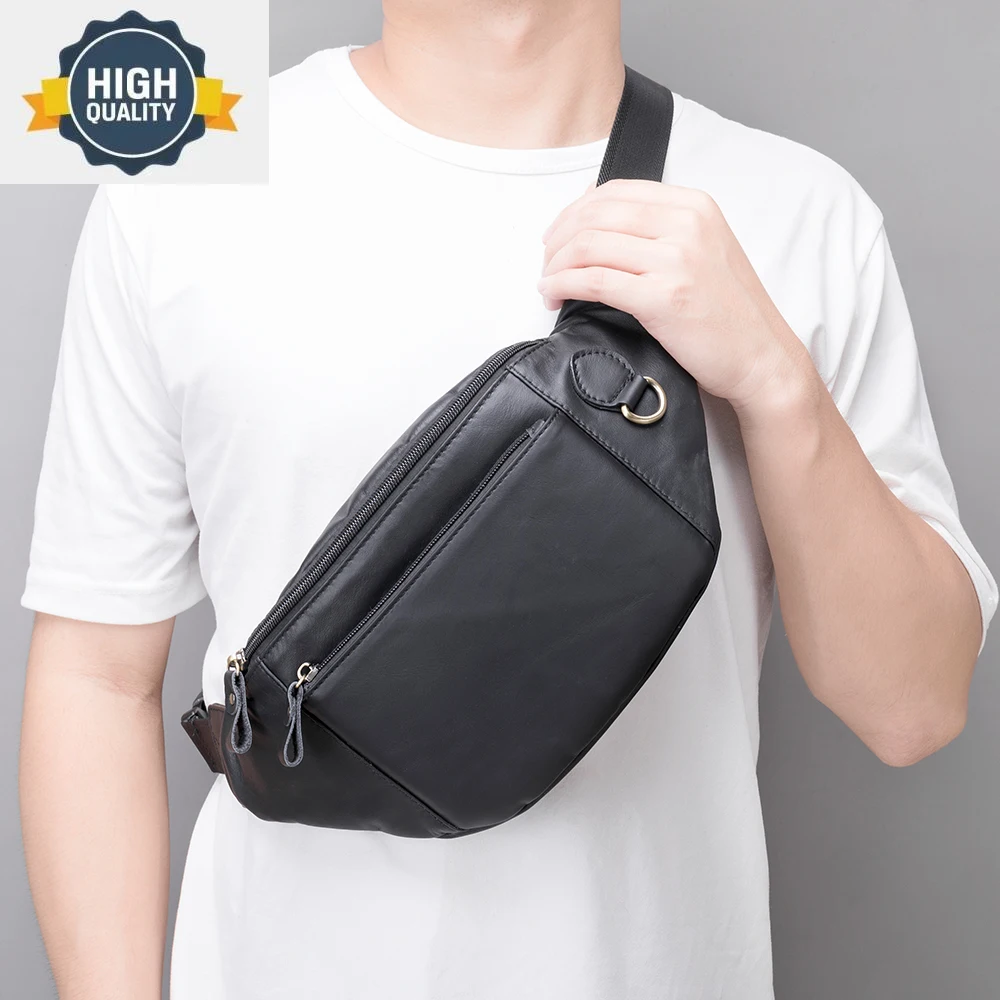 

Waist Bag Man For Men Fanny Packs s Shoulder Travel Phone Pouch Belt s Genuine Leather 8839