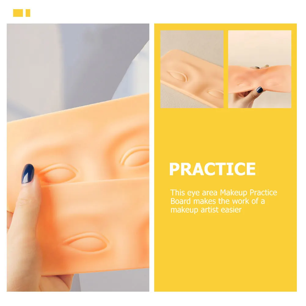

4 Pcs Makeup Practice Board Silicone Eyebrow Eyeshadow Skin Mannequin Face for Salon Personal Use Elastic