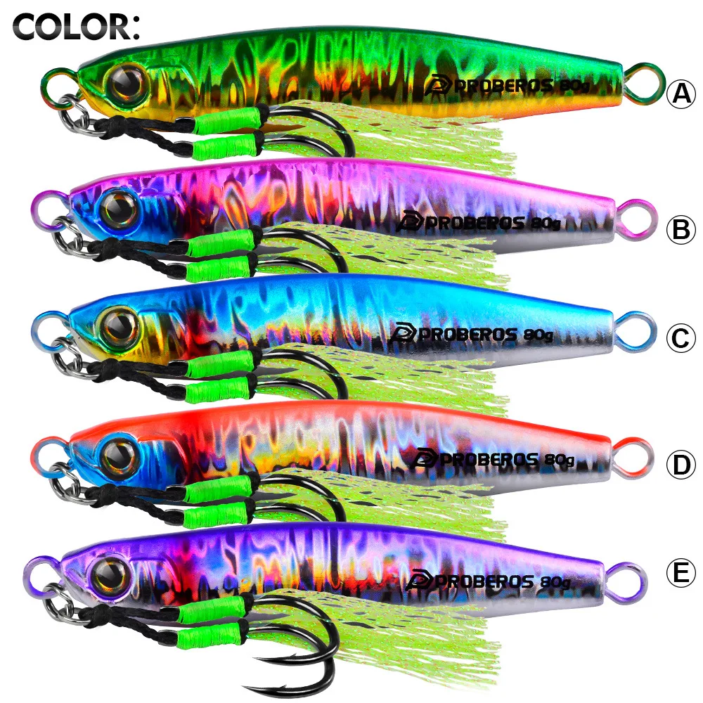 Long Cast Fast Retrieve Colorful Metal Jig 30G 85G With Double Hooks Bionic Fishing Lures Saltwater Offshore Boat Angling Tackle