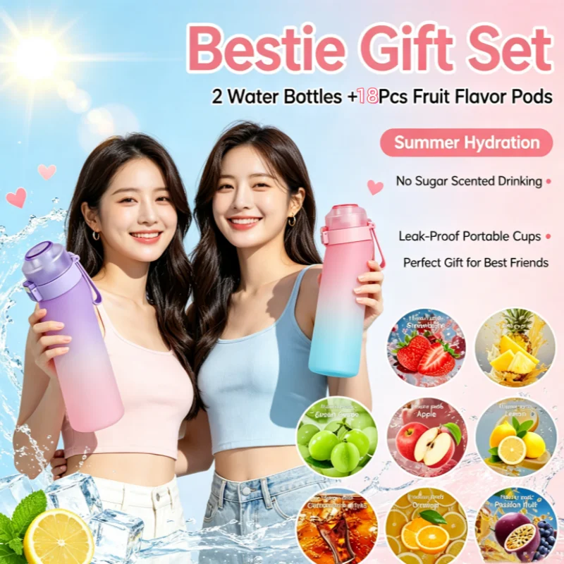 Multi‑Size Flavor Pod Water Bottle Scented Drinking Cup for Family Couple & Best Friends Perfect Holiday Gift for Outdoor Sports