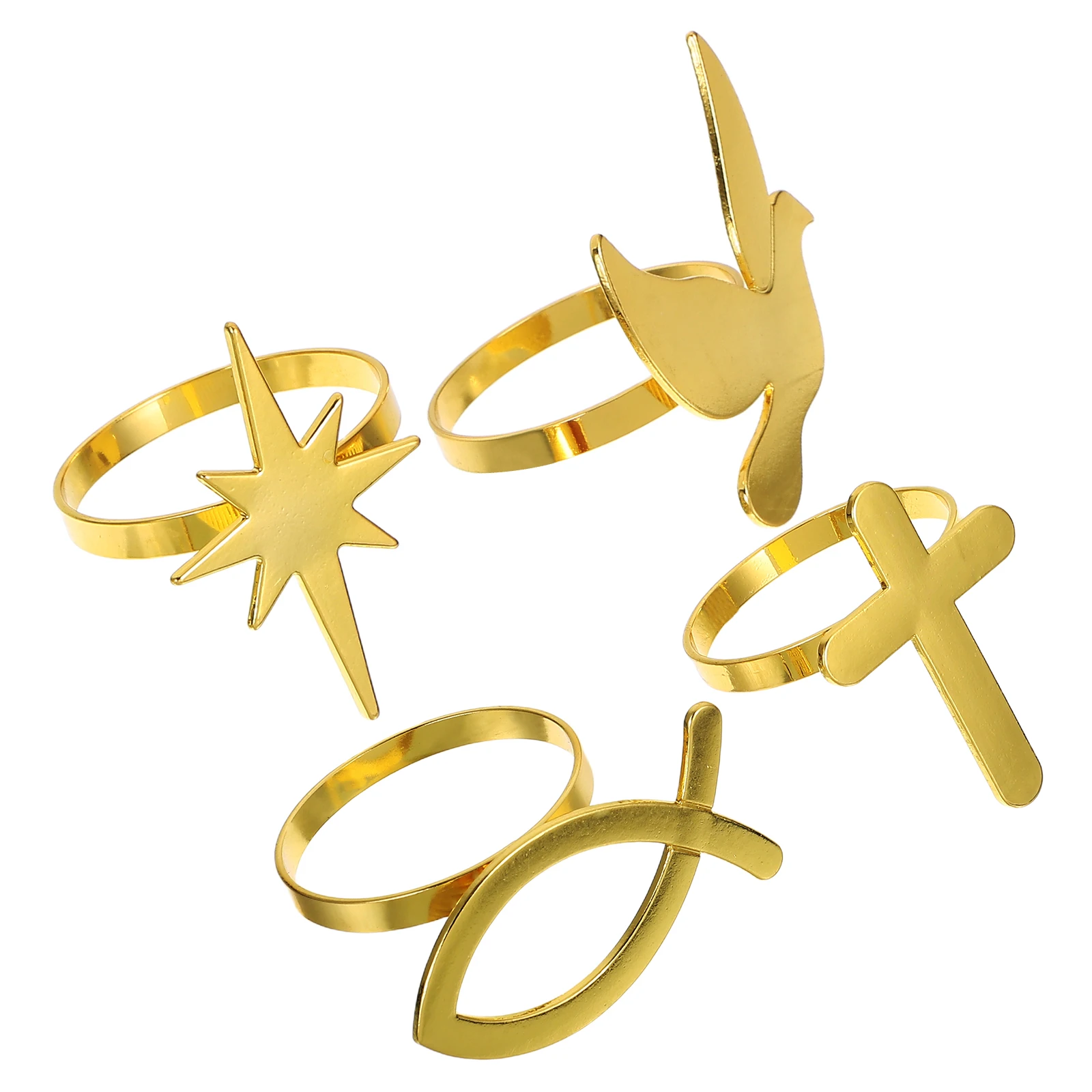

Napkin Rings Cross Buckles Baptism Party Favors Table Decorations Serviette Holders Metal Buckles Wedding Accessories