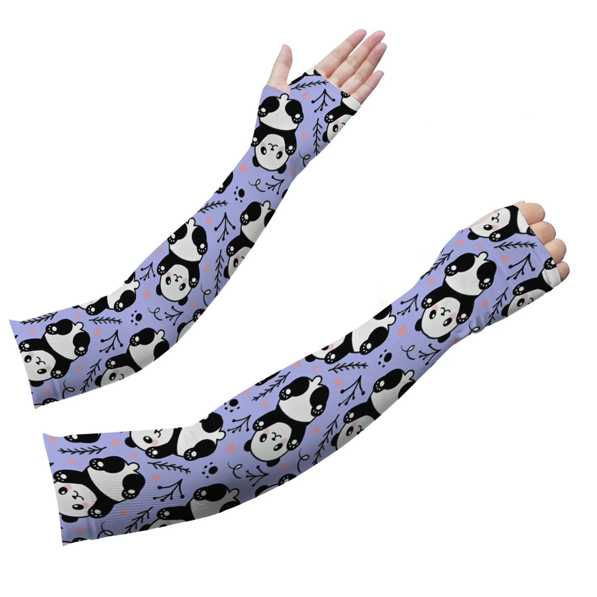 

Cartoon cute panda fun sleeves novelty Harajuku fashion arm protection sleeves comfortable breathable non-slip unisex happy gift