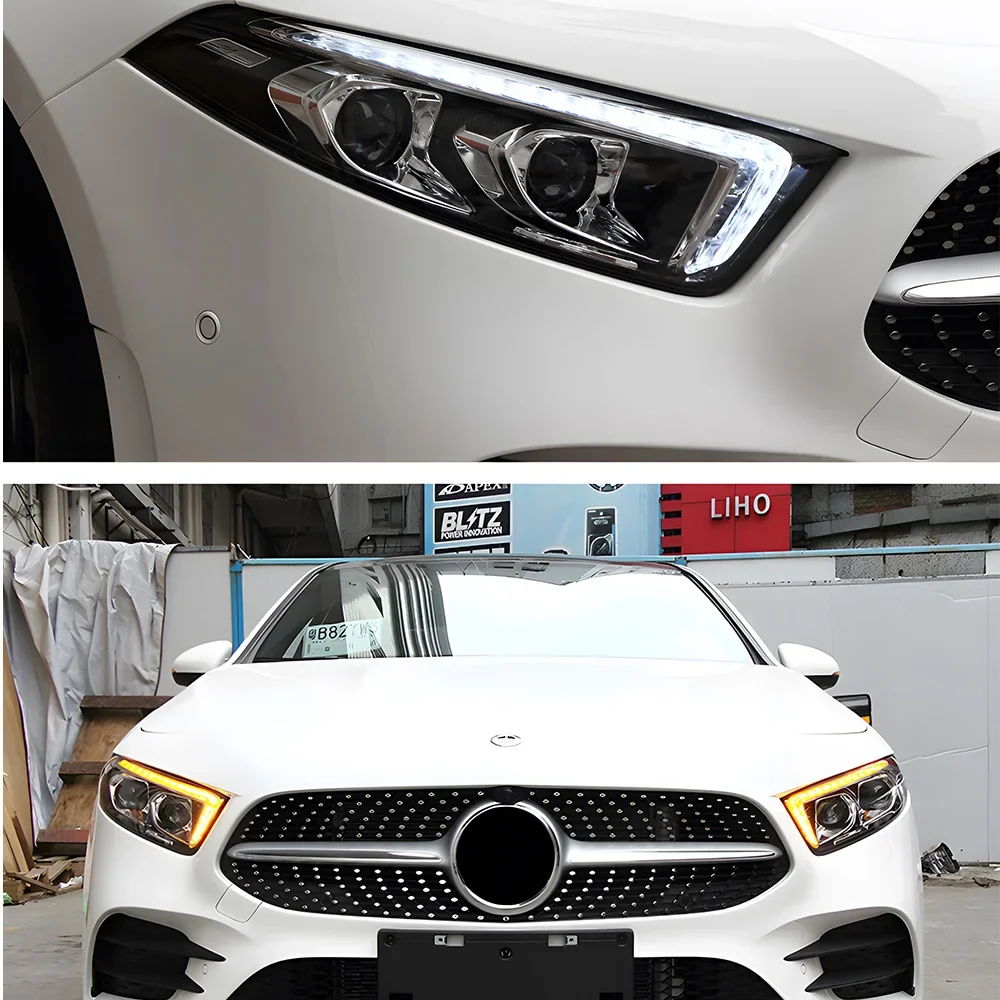 

Комплект фар для Mercedes-Benz W177 A180 2019-2023: Обновленные светодиодные фары A200 в стиле High Configure с бифокальными линзами