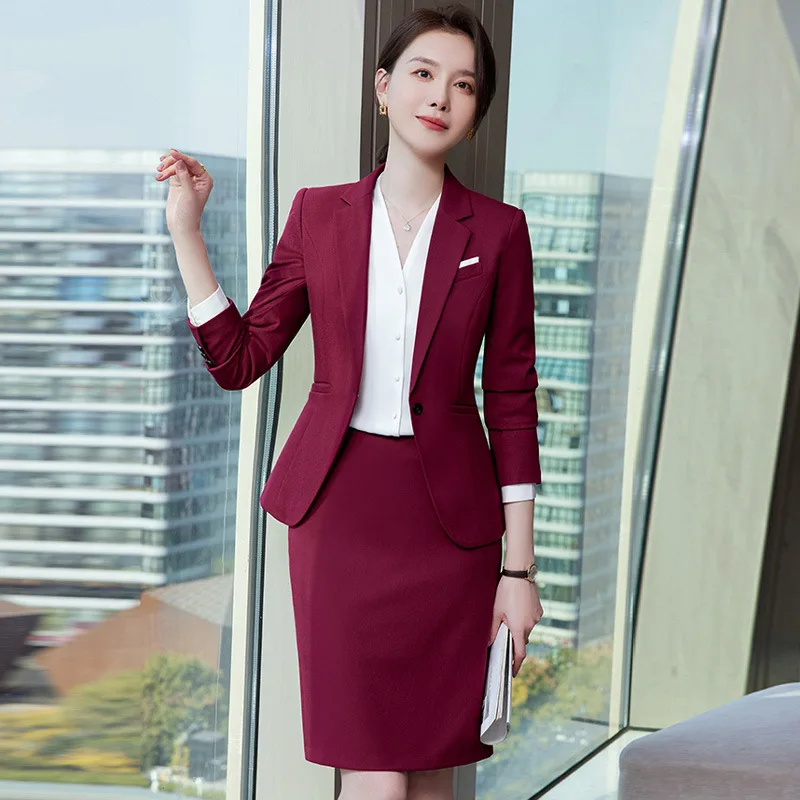 Blazers formales de estilo OL para mujer, ropa de trabajo de oficina, trajes de negocios, pantalones y chaquetas, abrigo, conjunto profesional de