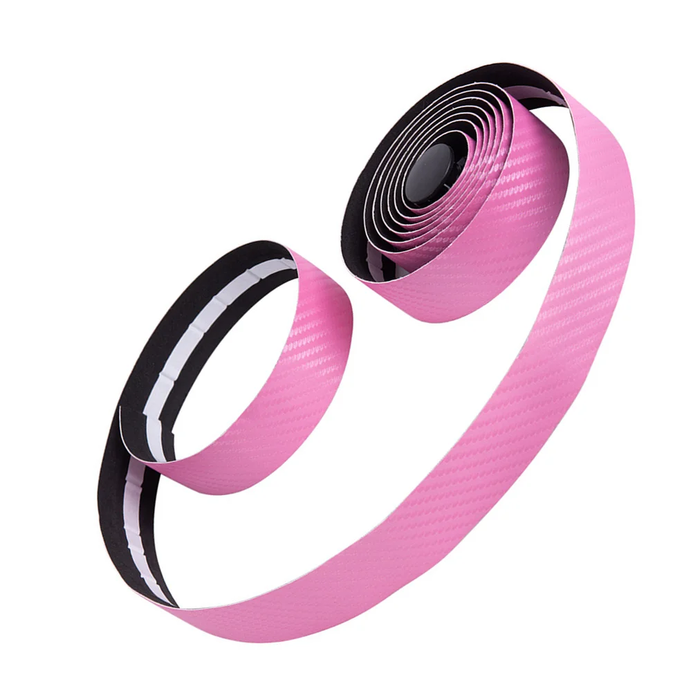 

2 Rolls Carbon Fiber Handlebar Tape Strong Anti-Slip Bike Non-Slip Belt For Road Bicycle Cycling Handlebar Straps Pink