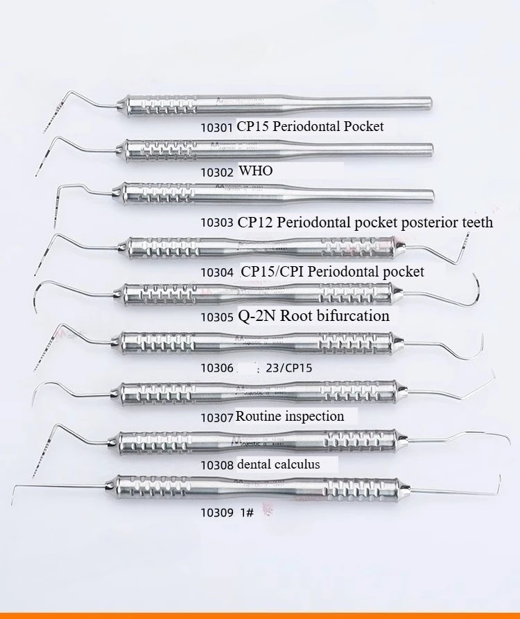 

Dental Stainless Steel Periodontal Probe CP15 Periodontal Pocket Root Bifurcation CPI Ball Head Dental Dg16 Root Canal Probe