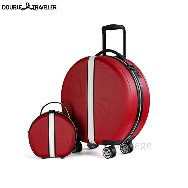 NOUVEAU Ensemble de bagages à roulettes 18 pouces 2 PCS/SET valise à roulettes arrondie mode enfants voyage Cabine bagage à roulettes ensemble sac