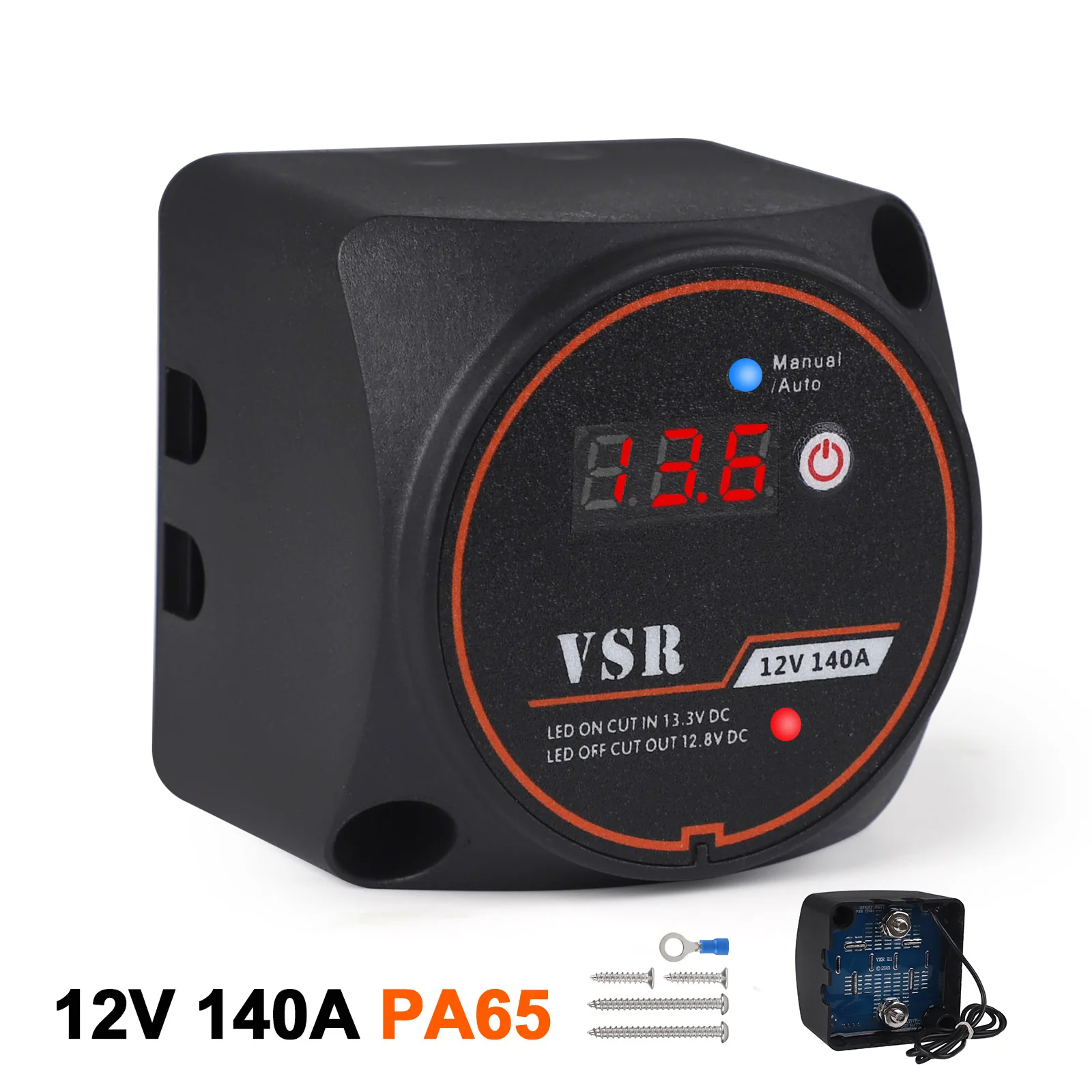 

Smart Isolator Camper Car RV ATV UTV Yacht Voltage Sensitive Relay Dual Battery System Digital Display VSR 12V 140A Split Charge